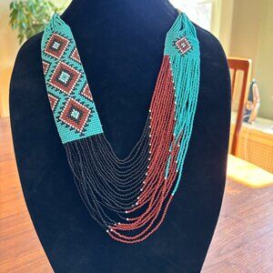 Turquoise and rust beaded necklace from Arizona